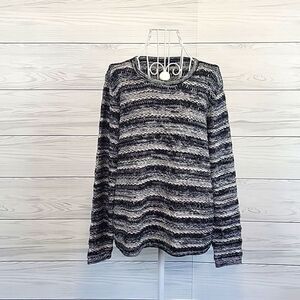 Black Rivet knit pullover sweater - black & white Women's Size L